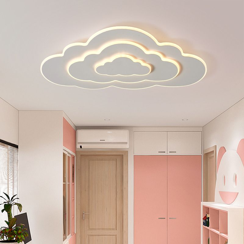 Modern Cloud Shape Ceiling Mount Light Fixture 3 Lights Ceiling Mounted Light