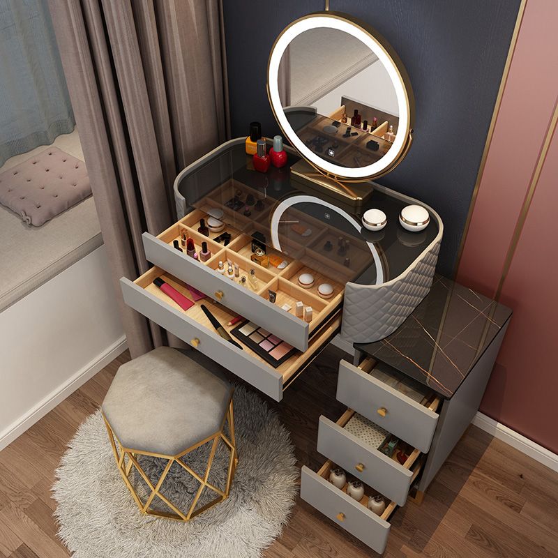 Make-up Vanity Contemporary With Drawer Lighted Mirror Bedroom Standing