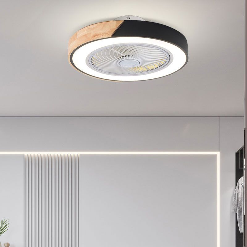 Macaron Plafond rond lampe en bois LED LED SEMI FUX ALIME MONTÉ