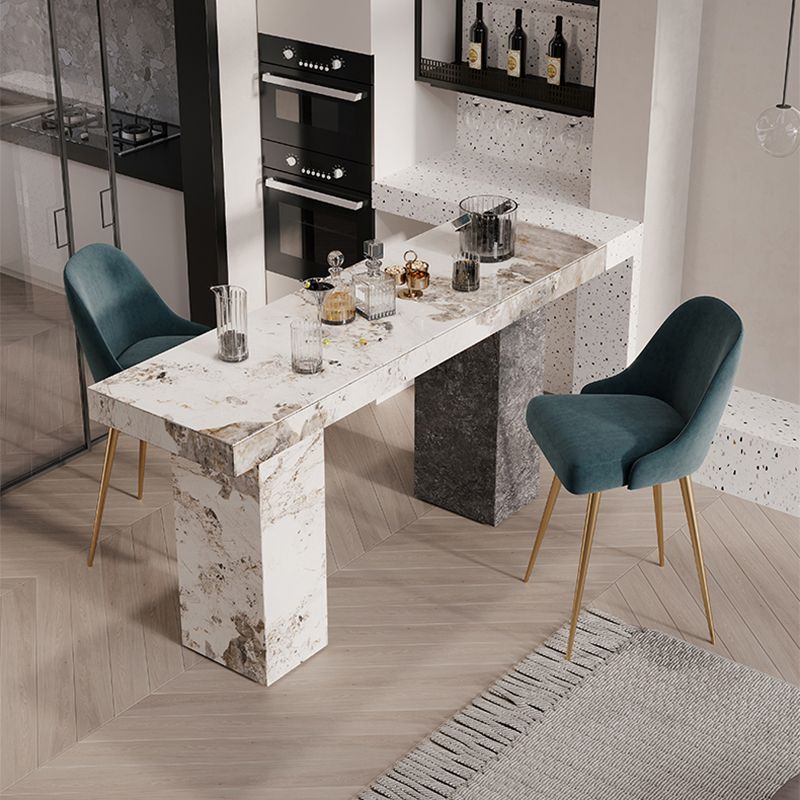 Modern Style Rectangle Stone Bar Dining Table Table for Living Room