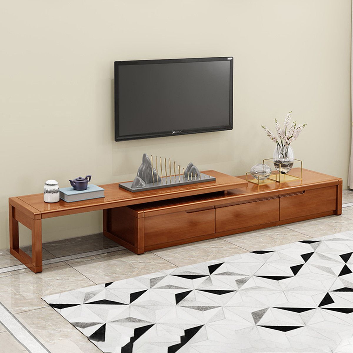 Modern Wood TV Console Open Storage TV Media Stand for Living Room