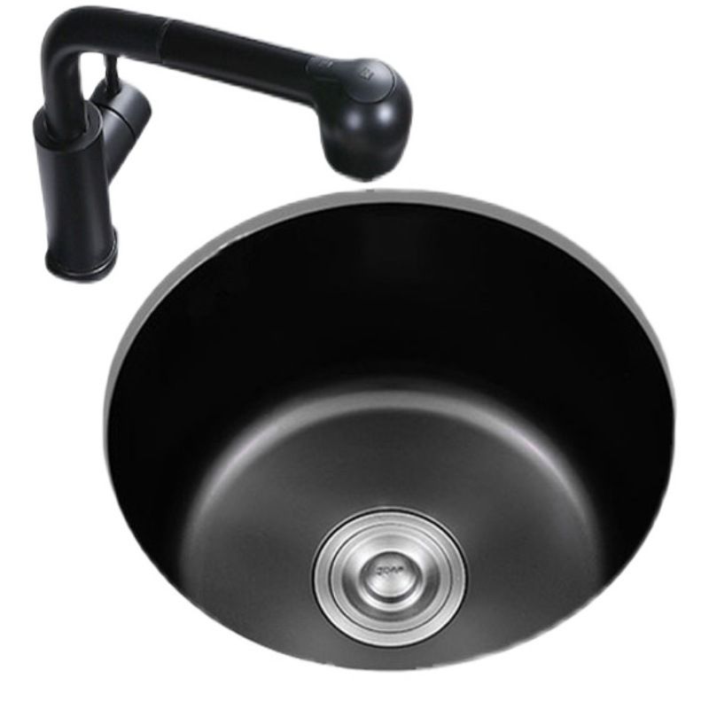 Contemporary Style Kitchen Sink Stainless Steel Round Drop-In Kitchen Sink