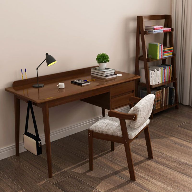 Parsons Modern Rubberwood Office Desk Solid Wood Writing Desk for Home