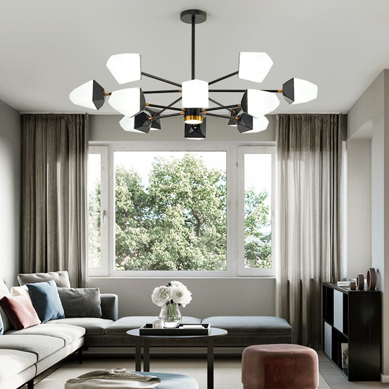 Modern Style Chandelier Light Multi Lights Metal Acrylic Pendant Light for Living Room