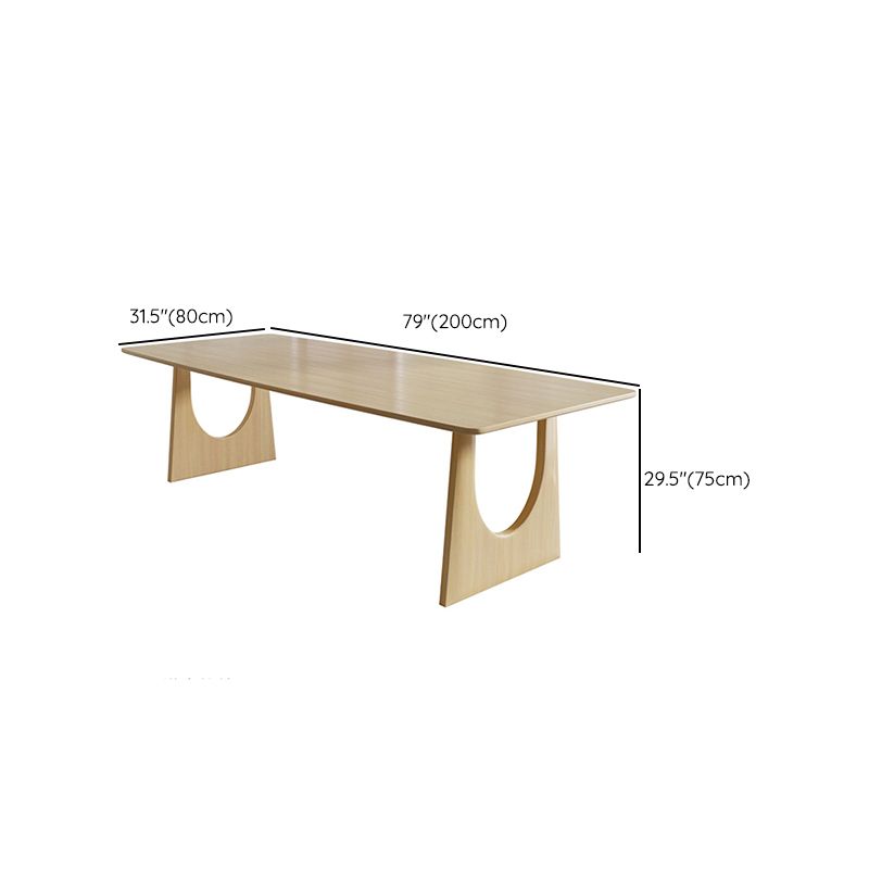 Rectangular Shaped Office Conference Table Wooden Task Desk in Natural