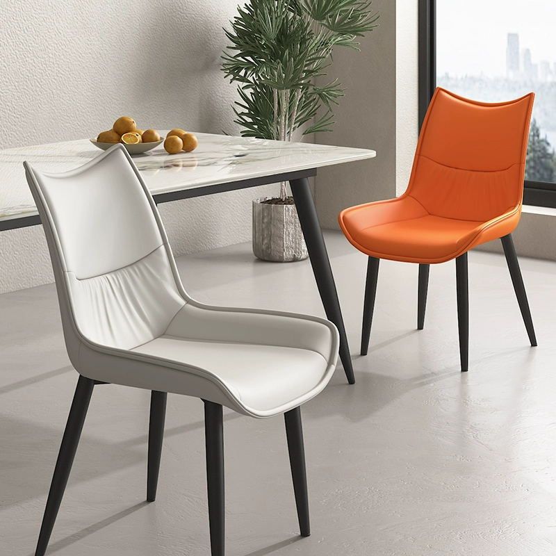 Contemporary Style Leather Dining Side Chair for Living Room