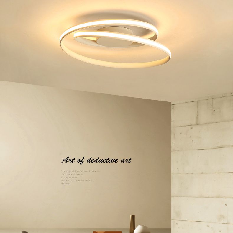 Modern Minimalist Indoor LED Ceiling Light Aluminium Linear Flush Mount with Silicone Shade