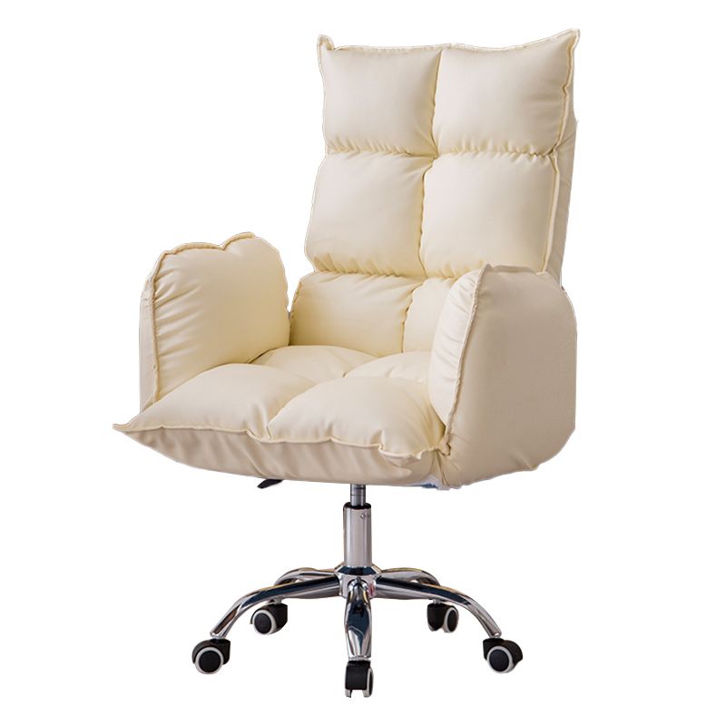 Armless Office Chair Distressing Ergonomic Chair with Wheels for Room