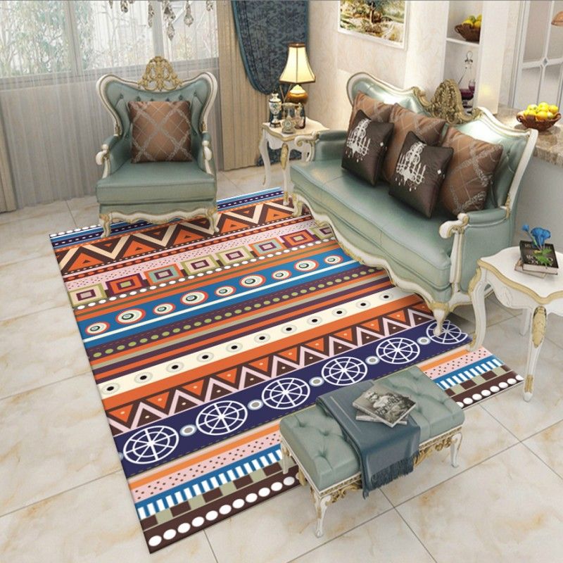 Boheemse visgraat tapijt tapijt polyester indoor tapijt niet-slip achterste ruggebied tapijt voor woonkamer