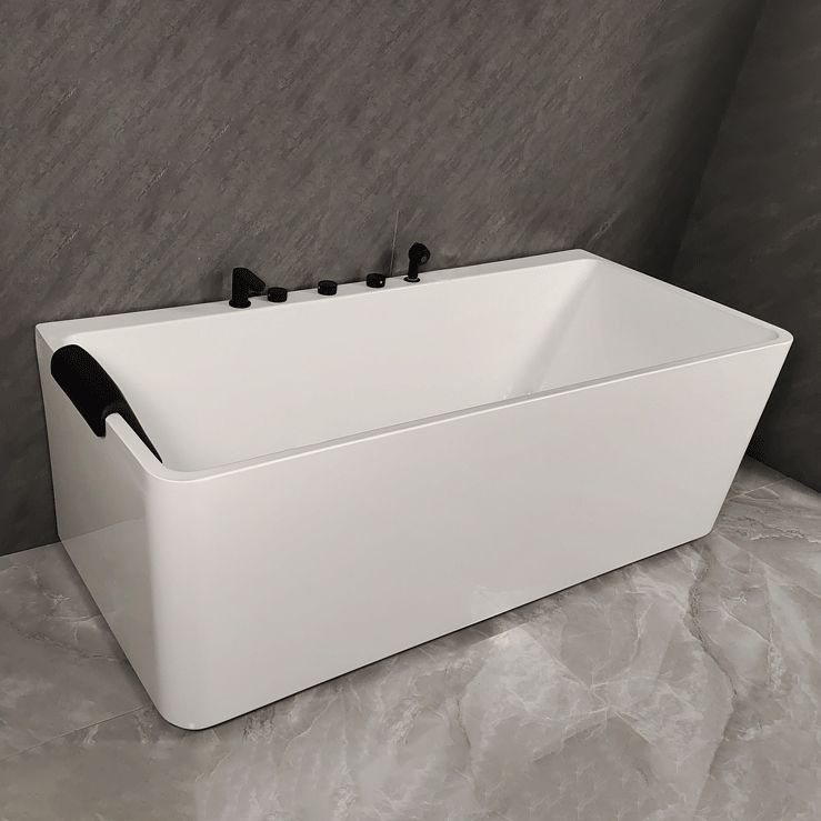 Back to Wall Soaking Bathtub Antique Finish Rectangular Modern Tub (Board not Included)