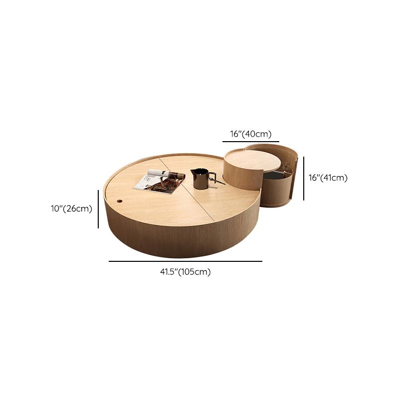 Light Brone Tray Top Coffee or End Table in Solid Wood Round