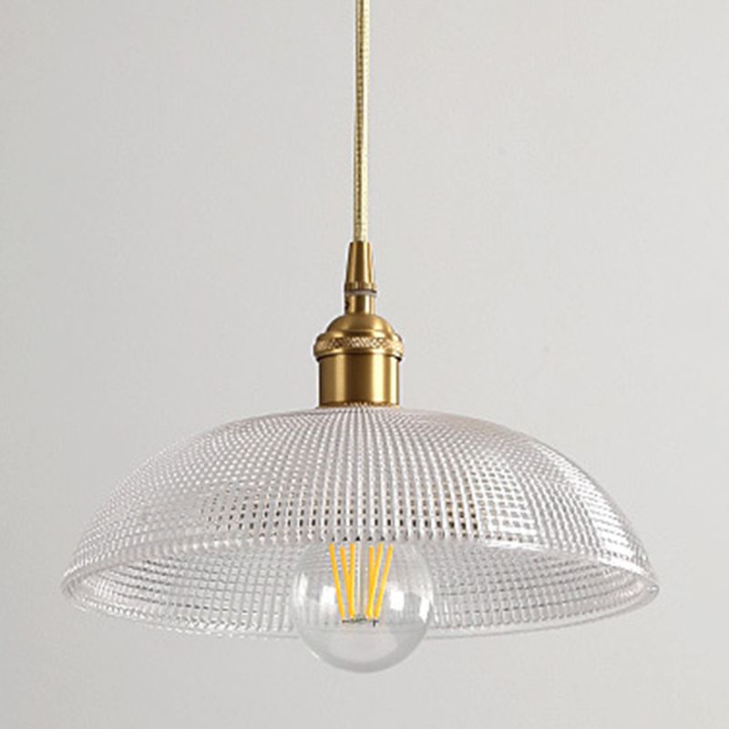 Industrial Hanging Ceiling Light Glass 1-Light Pendant Light for Bedroom