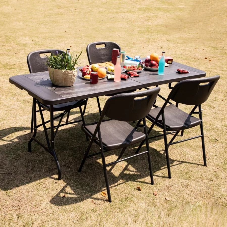 Plastic Water Resistant Camping Table Contemporary Foldable Patio Table