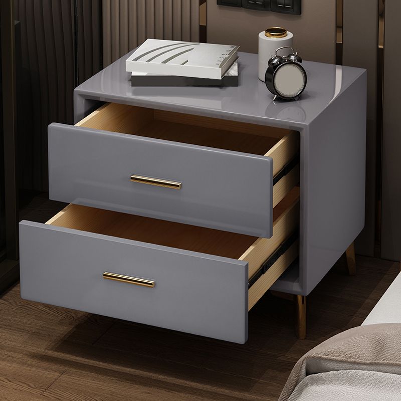 Glam Accent Table Nightstand Drawer Storage Bed Nightstand with Legs