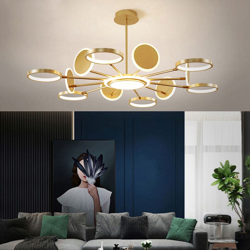 Metalen ringen plafond kroonluchter minimalistische stijl led kroonluchter verlichtingsarmatuur