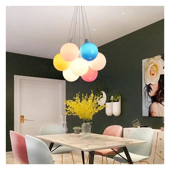 Balloon Restaurant Pendant Light Plastic Kids Modern Multi-Colored Hanging Light