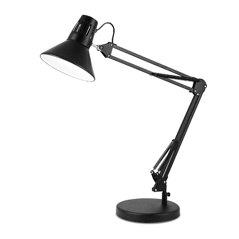 Conical Study Room Desk Lamp Metallic 1 Head Nordic Table Light with Swing Arm