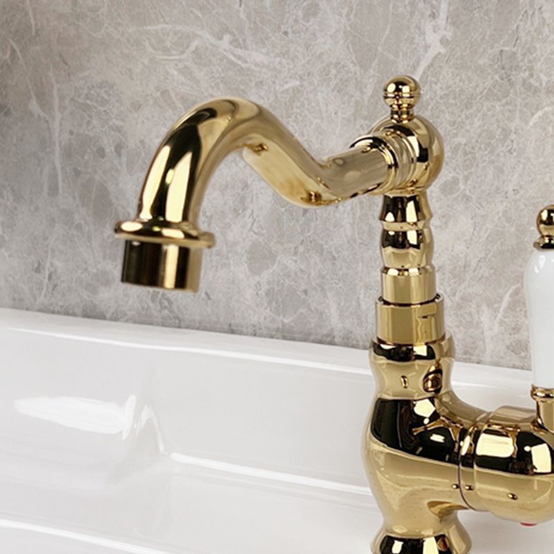 Glam Brass Bathroom Sink Faucet with 1-Handle Vessel Sink Bathroom Faucet