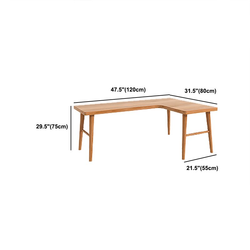 29.5-inch Height Natural Wooden Office Desk Modern L-shape Writing Desk for Home