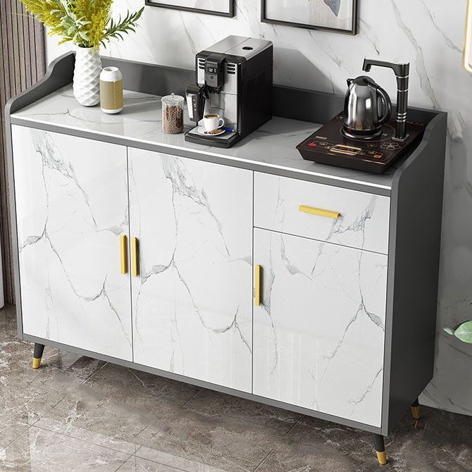 Stone Sideboard Modern Style Side Board with Drawers and Cabinets