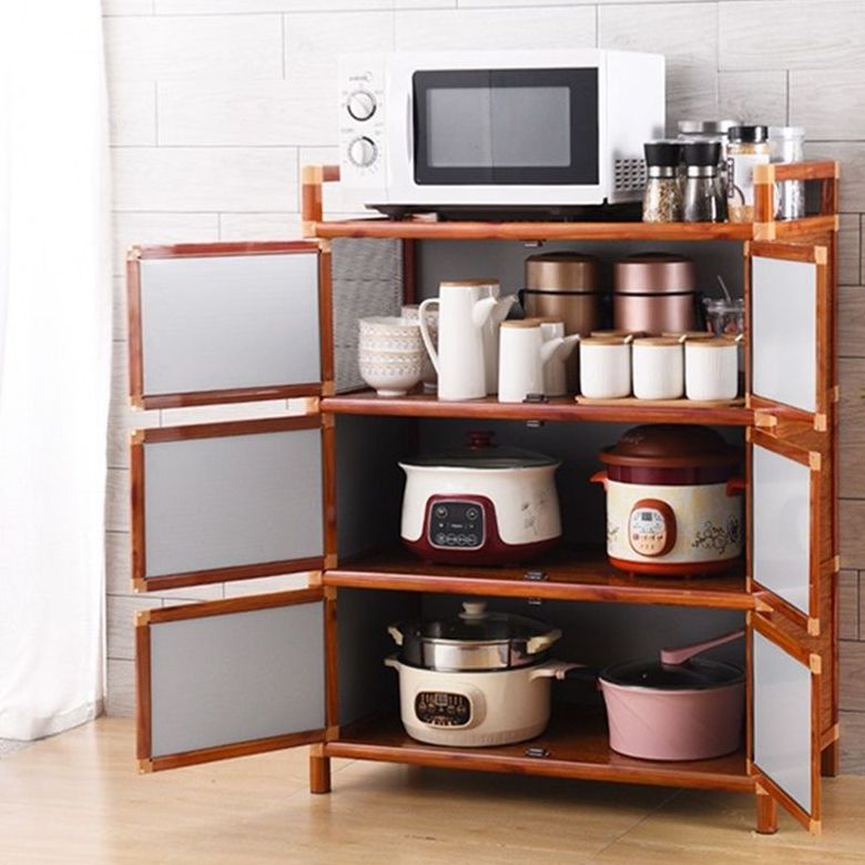 Modern Style Sideboard Brown Metal Sideboard for Living Room