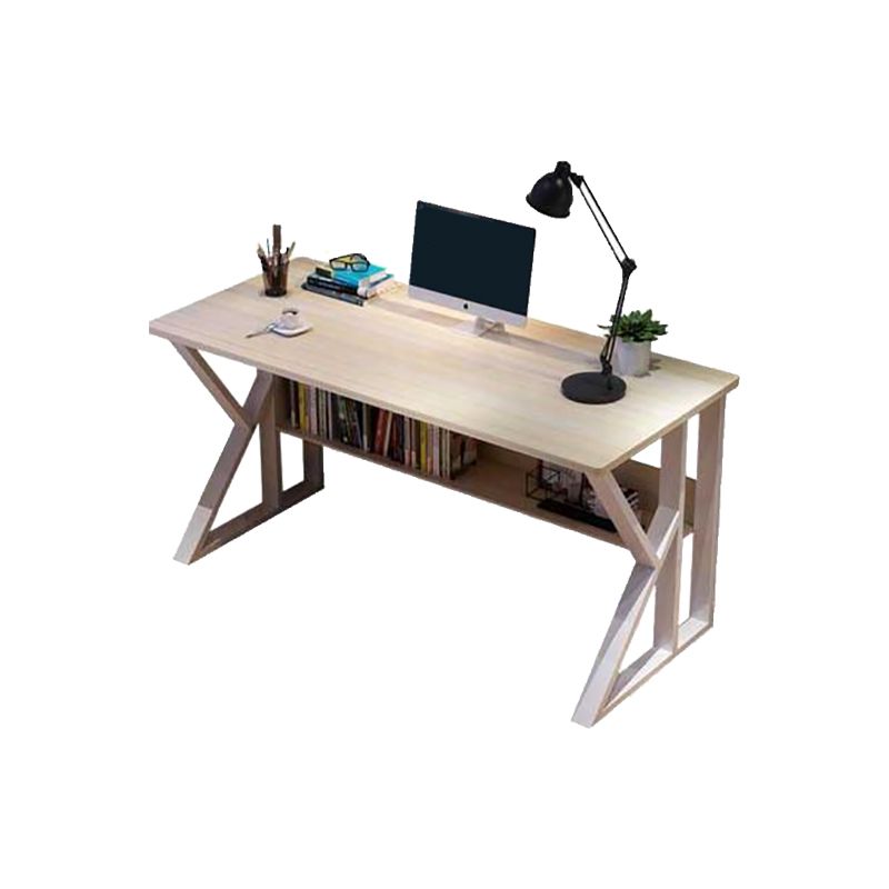 Rectangular Wooden Office Desk Antique Finish Modern Computer Desk