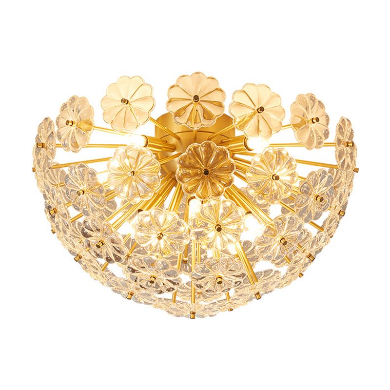 Sputnik Flower Modern Style Flush Mount Crystal Ceiling Light for Bedroom