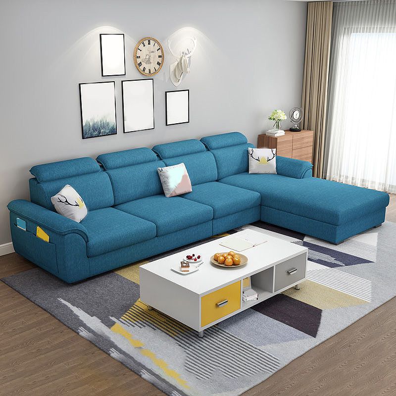 108.7"L √ó 70.9"W √ó 33.5"H Pillow Top Arm Sectional Slipcovered Sofa and Chaise