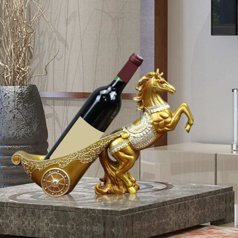 Glam Tabletop Wine Bottle Holder Resin Wine Bottle Rack for Living Room