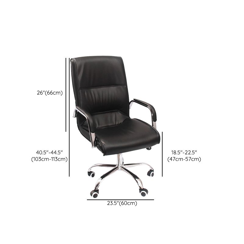 Contemporary Desk Chair Black Leather Arms Included Office Chair