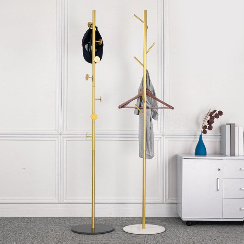 Modern Hall Tree Metal Free Standing Entryway Coat Rack Hall Stand