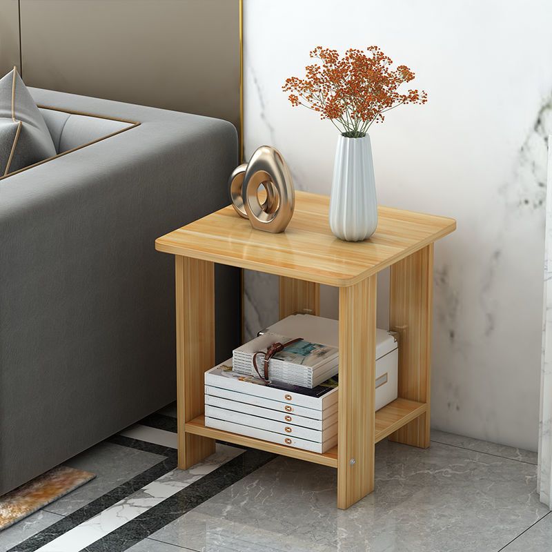 Contemporary Wooden Side Table One Shelf End Table With Four Legs