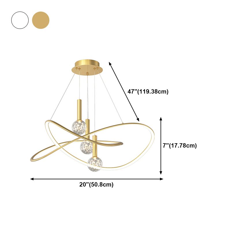 Lampade a sospensione in metallo a forma sferica in metallo moderno 4 lampade appese alla luce