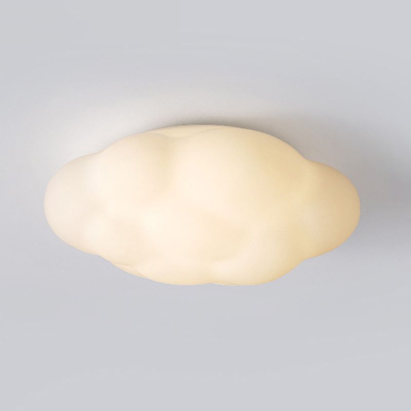 LED Modern Metal Flush Mount Cloud Shape Ceiling Light with Plastic Shade for Living Room