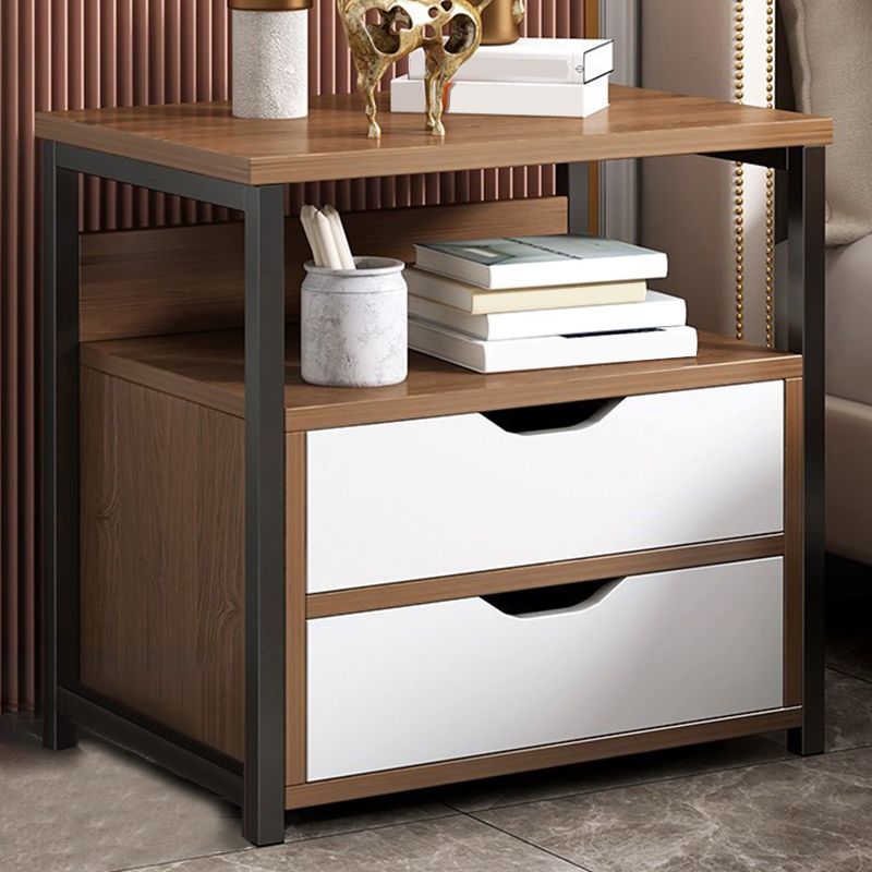 Modern Drawer Storage Nightstand 20 Inch H Imitation Wood Shelf Included Night Table