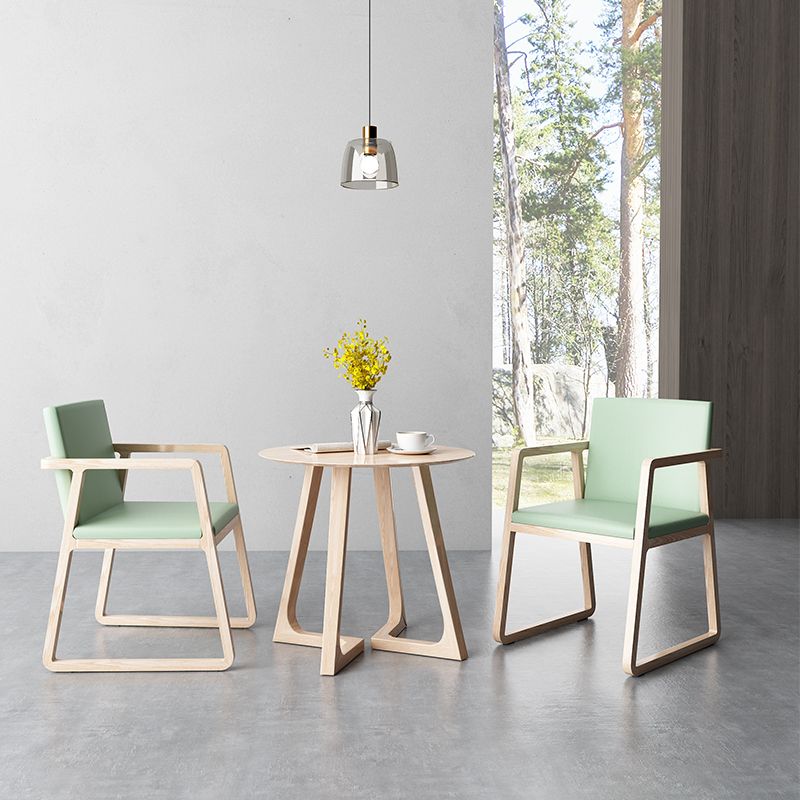 Arm Dining Chairs Modern Ash Wood Side Chairs for Dining Room