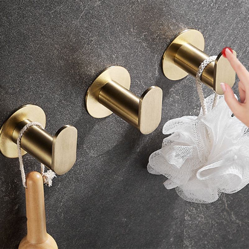 10-Piece Modern Bathroom Accessory Set, Polished Gold, Robe Hooks