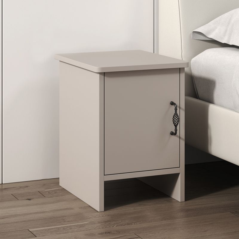 Modern Bedside Cabinet Right Side Grey Imitation Wood Night Table with Door