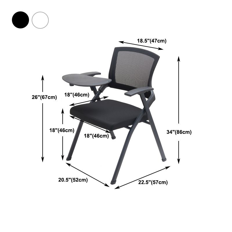 Modern No Wheels Desk Chair Microfiber Black Conference Chair