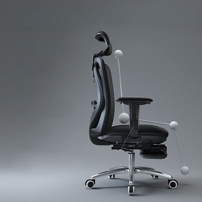 Modern Desk Chair Adjustable Seat Height Black Office Chair with Wheels