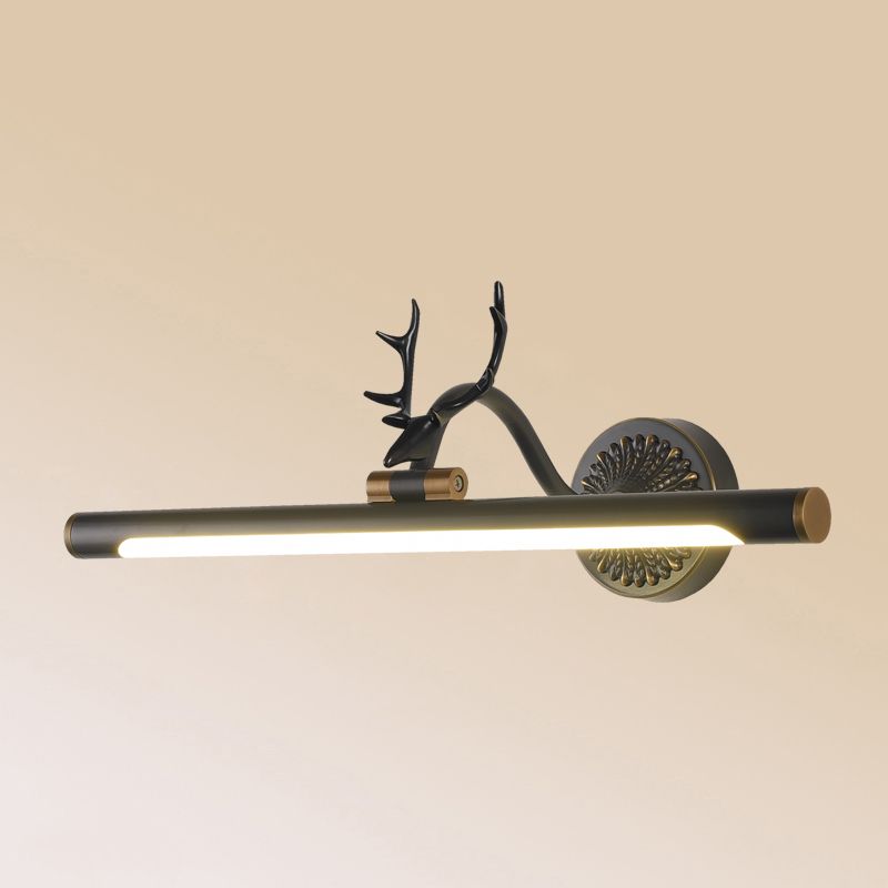 Modern Luxury Style Cylindrical Wall Mounted Vanity Lights Copper Vanity Wall Light Fixtures with Antlers