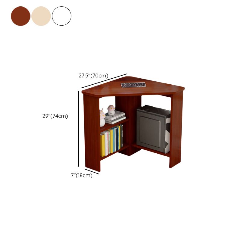 Contemporary Engineered Wood Writing Desk Bedroom Office Desk with Shelf