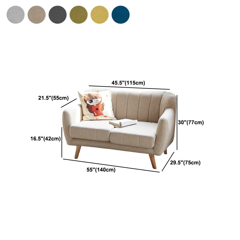 Linen Contemporary Standard Flared Arm Sofa for Living Room, Apartment