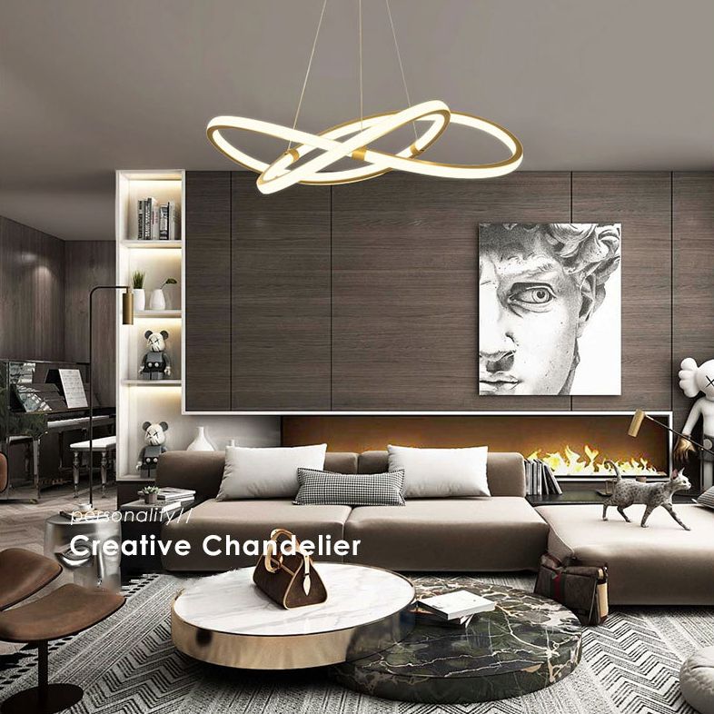 Strip Chandelier Light Fixture Designer Modern Simplicity Metal Pendant Lighting for Restaurant