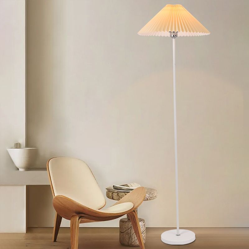 Conical Floor Light Nordic Style Fabric Floor Lamp for Living Room