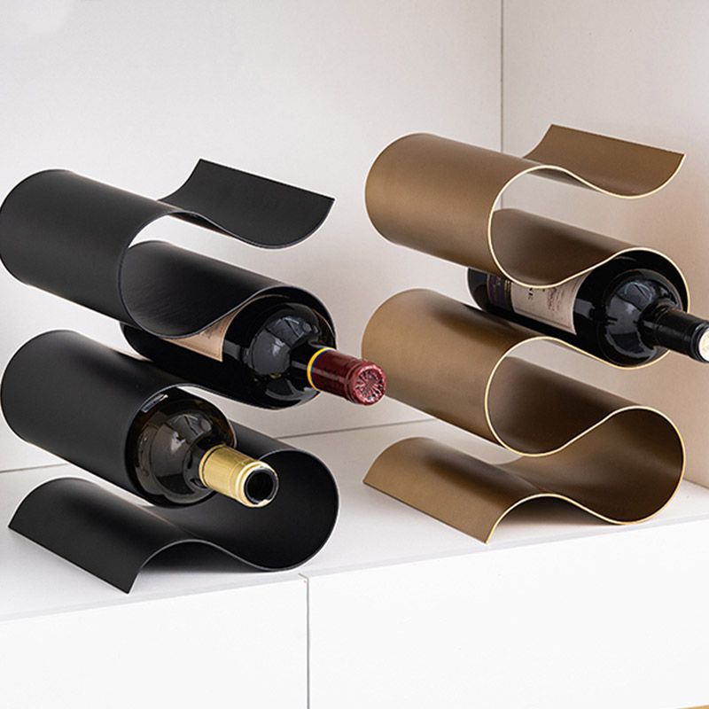 Modern Simple Tabletop Wine Rack Iron Wine Bottle Rack for Living Room