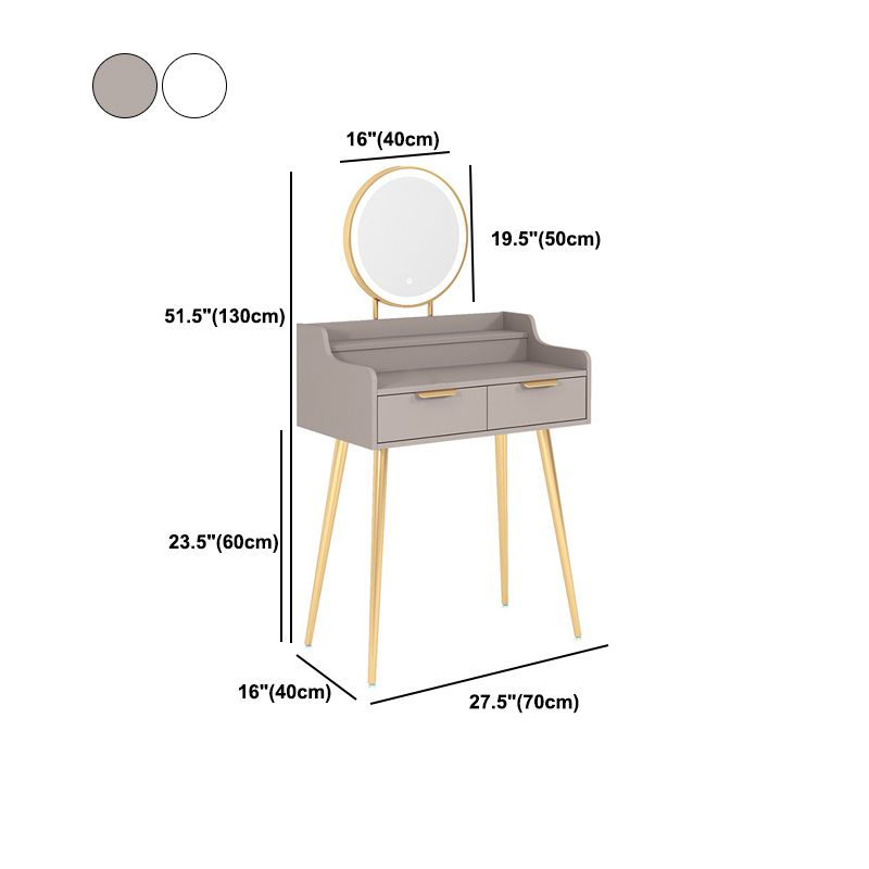 Glam Wooden Make-up Vanity With Drawer in White/grey for Bedroom