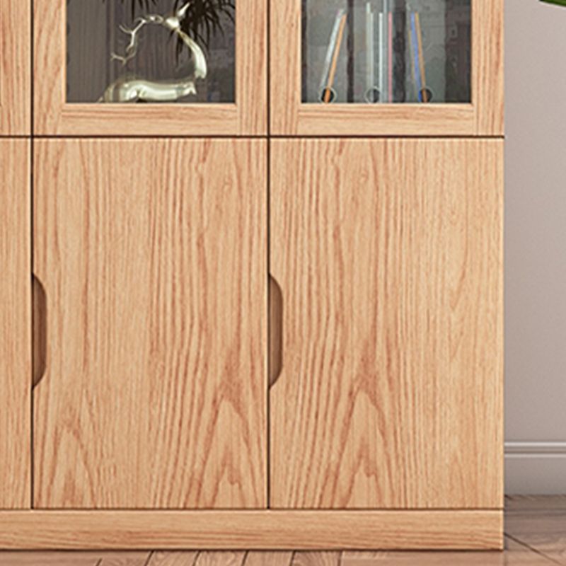 Storage Contemporary File Cabinet Wooden Frame Glass Doors Filing Cabinet