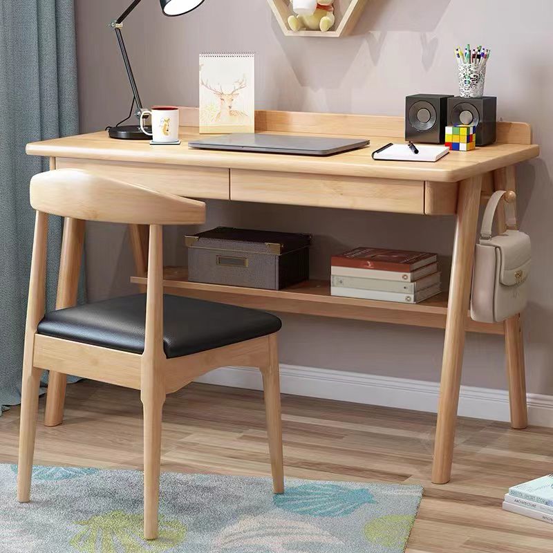 Solid Wood Modern Office Desk 29.5-inch High Home Writing Desk