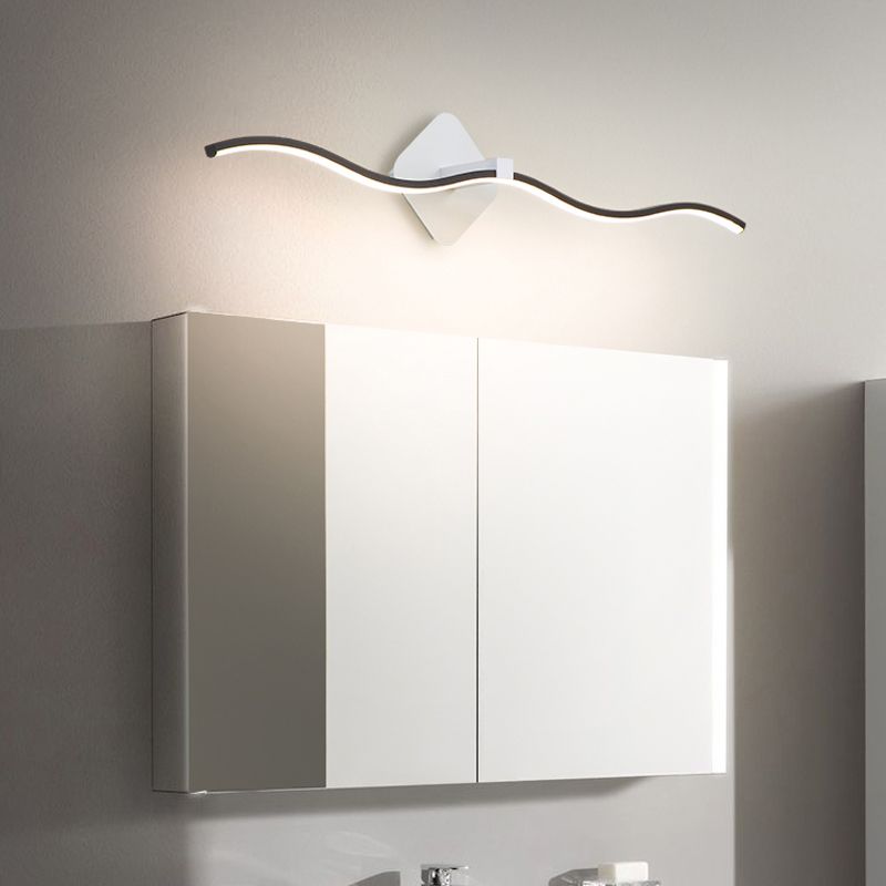 Nordic Style Metal Vanity Light Curve Shape Vanity Lamp for Shower Room